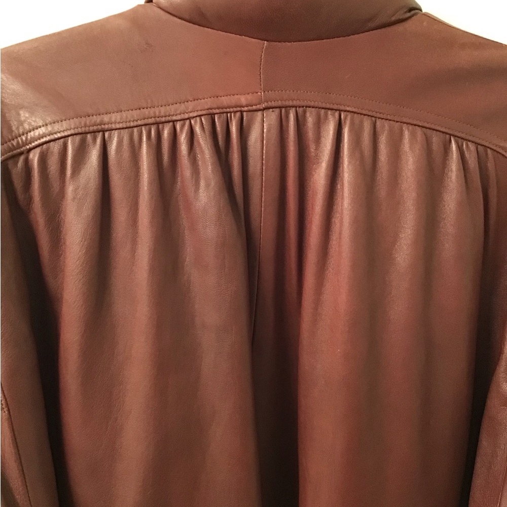 Fendi Vintage Burgundy Leather Coat - Picture 4 of 7